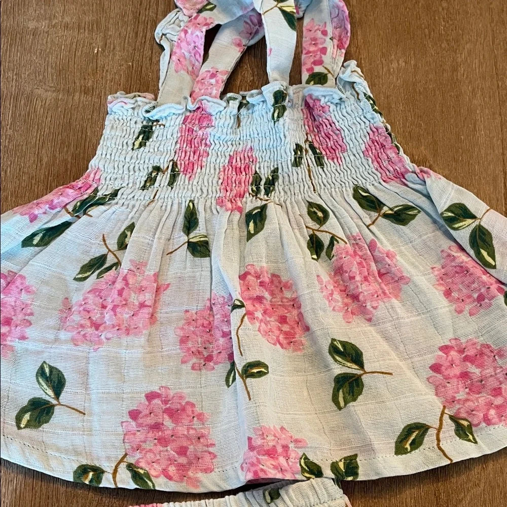 Angel Dear Pink Floral Smocked Sundress & Bloomers